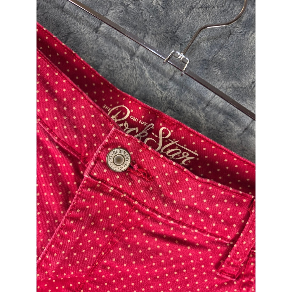 Old Navy The Rock Star Red Polka Dot Skinny Pants Womens 18 Regular Stretch